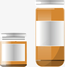 大小瓶玻璃罐头包装效果矢量图素材