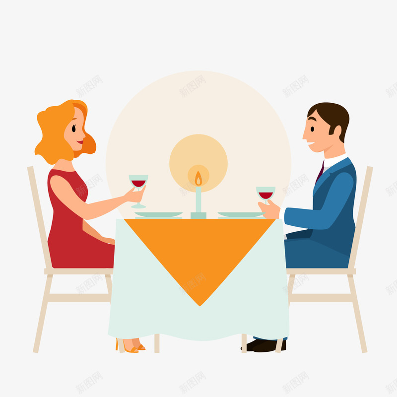 共享烛光晚餐png免抠素材_新图网 https://ixintu.com PNG免抠图下载 晚餐 法式 浪漫 约会 餐厅