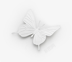 白色浮雕创意元素蝴蝶素材