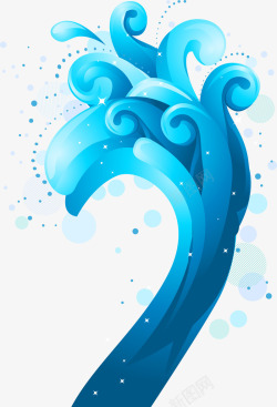 美丽蓝色波浪水流素材