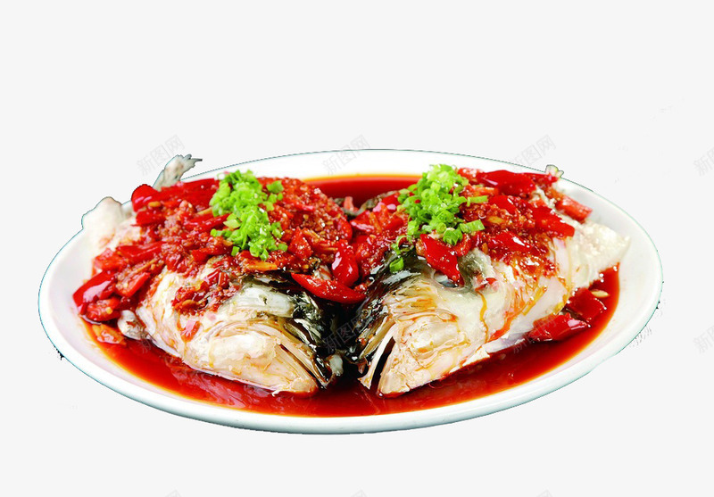 剁椒鱼头png免抠素材_新图网 https://ixintu.com 中国菜 中式菜品 剁椒鱼头 家常菜 热菜 美味 舌尖上的中国 餐饮美食