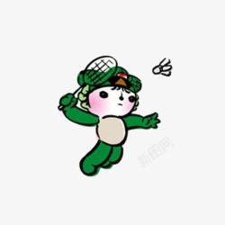 福娃打羽毛球素材