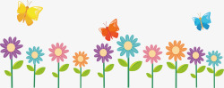 彩色的花园花园里的蝴蝶矢量图高清图片