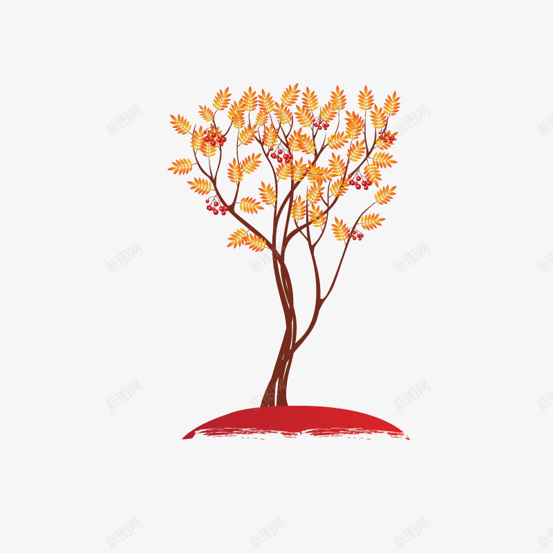 山坡上的卡通小树png免抠素材_新图网 https://ixintu.com 免抠图 卡通树 小树 效果图 植物 装饰图 装饰画