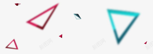 粉蓝立体三角形png免抠素材_新图网 https://ixintu.com 三角形 立体 粉蓝