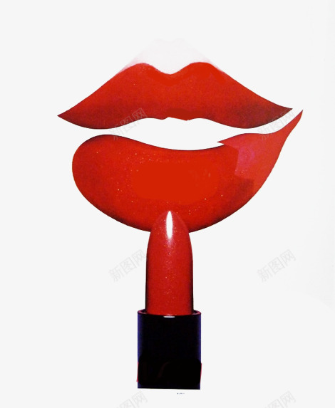 嘴唇和口红png免抠素材_新图网 https://ixintu.com 化妆品 彩妆 时尚 红唇 红色