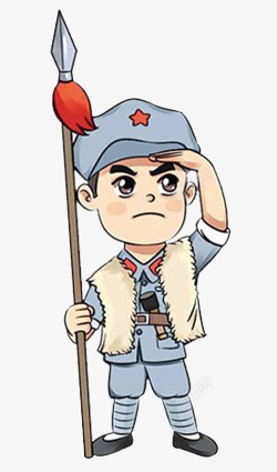 拿刀小红军卡通小红军高清图片