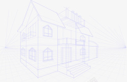 建筑物手稿时尚线性房子模型高清图片