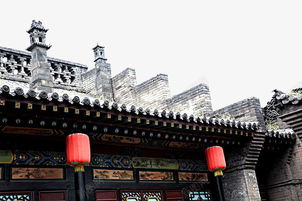 实物中式建筑青瓦白墙png免抠素材_新图网 https://ixintu.com 中式建筑 古代 古典建筑 屋檐 瓦 红灯笼 青瓦白墙