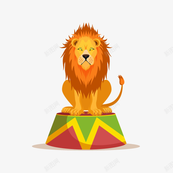马戏团杂耍狮子效果图png免抠素材_新图网 https://ixintu.com 动物 卡通狮子 手绘狮子 狮子 马戏团狮子 黄色狮子