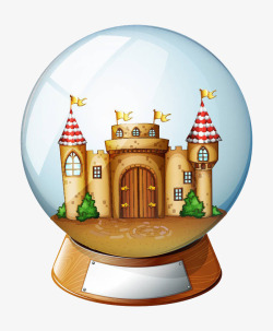 水晶城堡水晶球里的城堡高清图片