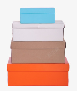 彩色包装盒一堆彩色纸箱高清图片