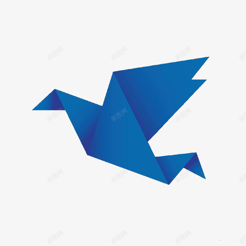 折纸小鸟图标png_新图网 https://ixintu.com 三角组合标签 图标设计 时尚 纸盒 纸艺 蓝色