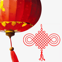 大红灯笼中国结素材