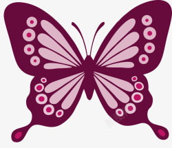 紫红色扁平镂空蝴蝶素材