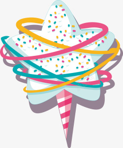 花式冰淇淋五角星棉花糖矢量图高清图片