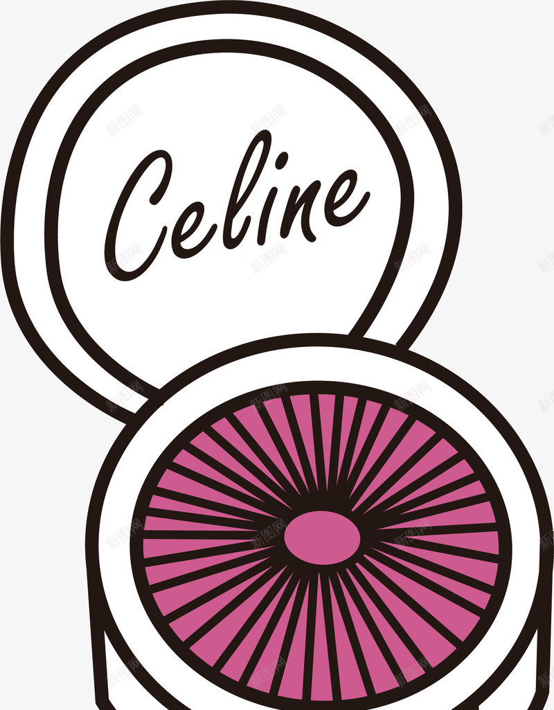 手绘粉饼盒png免抠素材_新图网 https://ixintu.com 创意 化妆品 卡通 可爱 彩色图 手绘图 盒子 简单 粉饼
