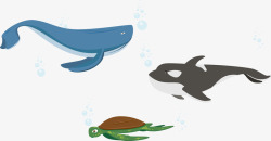 泡海龟卡通海洋动物和气泡高清图片