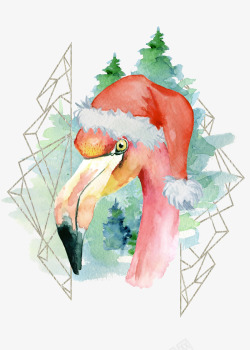鹤抠图手绘天鹤头像装饰高清图片