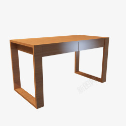 浅棕色古典复古中式书桌素材