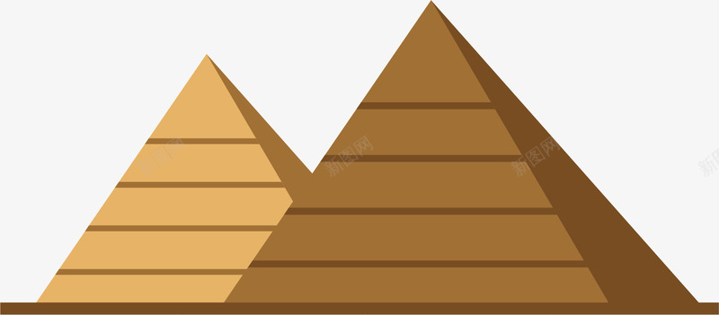 漂亮的金字塔矢量图ai免抠素材_新图网 https://ixintu.com 三角形 卡通手绘 棕色 沙漠 金字塔 黄色 矢量图