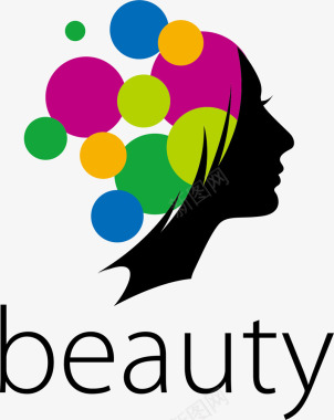 彩色的美容logo矢量图图标图标