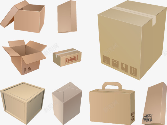 包装外盒矢量图ai免抠素材_新图网 https://ixintu.com 包装设计 大纸盒 电器包装盒 纸纸箱 矢量图