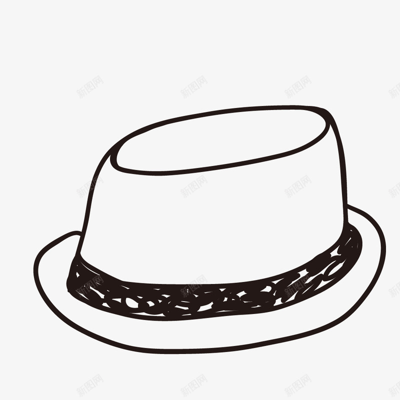 黑色手绘帽子装饰png免抠素材_新图网 https://ixintu.com 免抠图 帽子 手绘帽子 效果图 装饰图 装饰画 黑色帽子