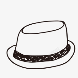 黑色手绘帽子装饰素材