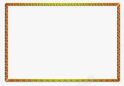 金色卡通中国风边框素材