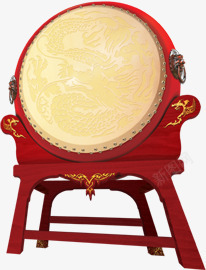 红色中式大鼓素材