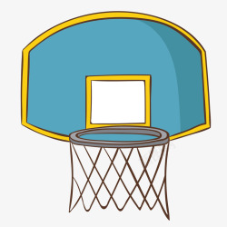 卡通版蓝色的篮球框素材