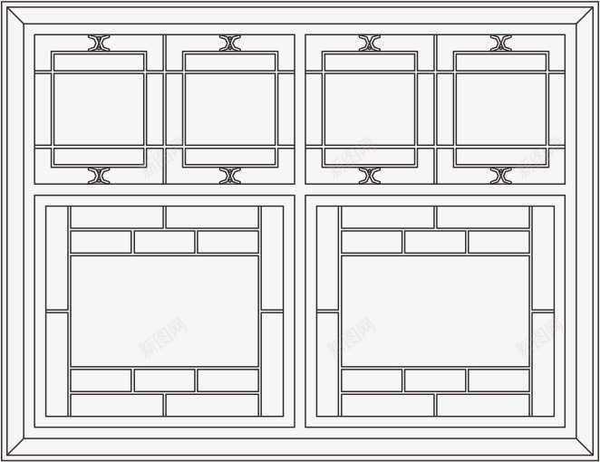 传统古典中式窗png免抠素材_新图网 https://ixintu.com 中式门窗 传统 古典 手绘 线条图