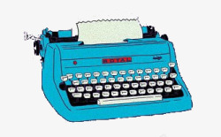 老式打字机卡通复古电报机高清图片