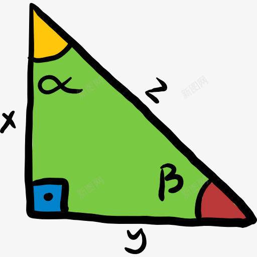 直角三角形图标png_新图网 https://ixintu.com 三角 数学 数学教育 直角三角形 等腰直角三角形