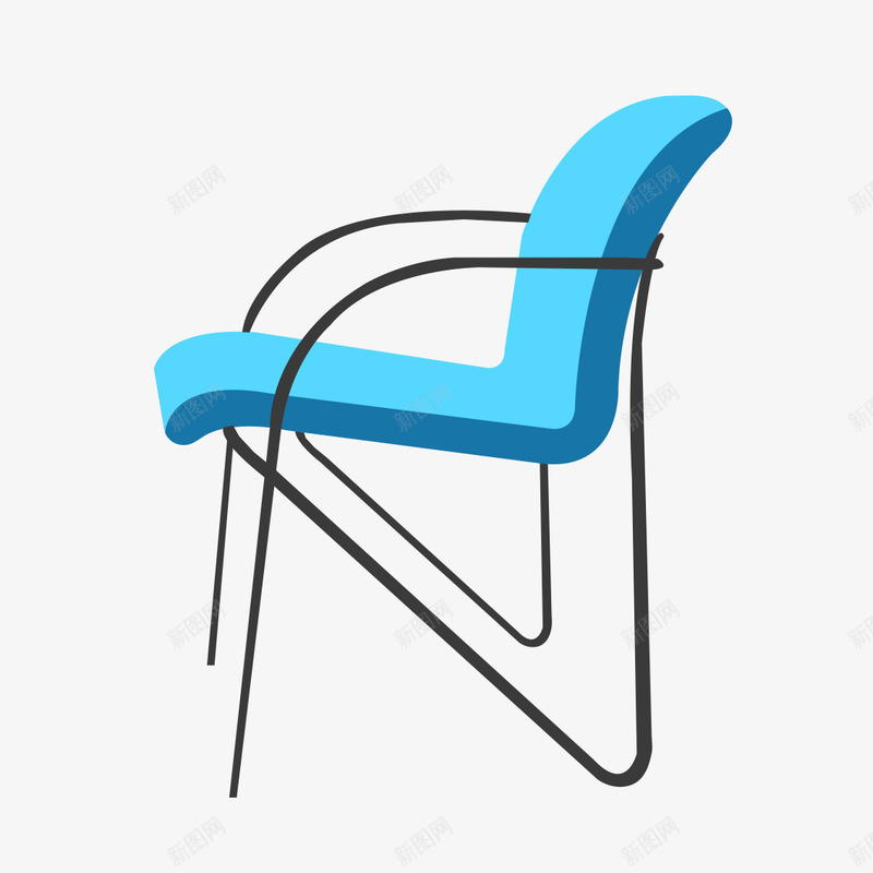 蓝色的椅子png免抠素材_新图网 https://ixintu.com 发休闲沙发 客厅沙发 室内 家装软饰 效果图 果图后期 舒适 软装配饰