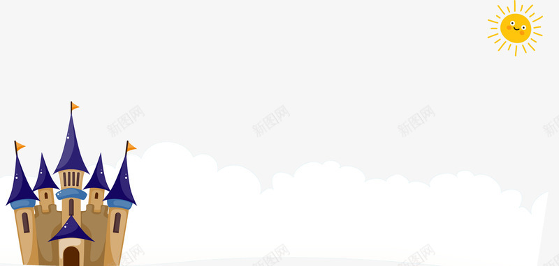 六一儿童节城堡卡通主题边框psd免抠素材_新图网 https://ixintu.com 上新 促销 儿童节 六一 卡通 城堡 孩子 梦幻 欢乐 童装 粉蓝