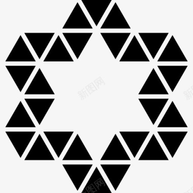 星星点缀的小三角形的轮廓图标图标