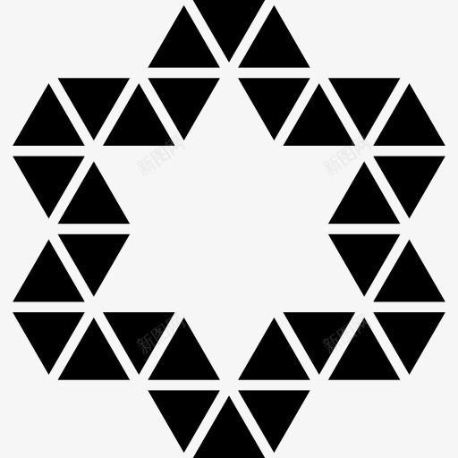 星星点缀的小三角形的轮廓图标png_新图网 https://ixintu.com 三角形 六 多边形 小三角形 形状 星星 装饰品