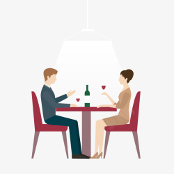 浪漫的晚餐成人吃饭约会矢量图高清图片