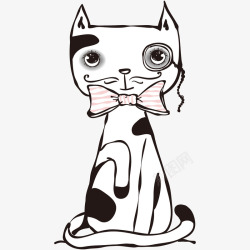 卡通可爱斑点猫咪素材