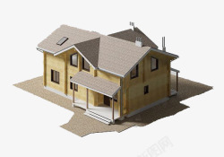米色房屋装修效果图小木屋效果图高清图片
