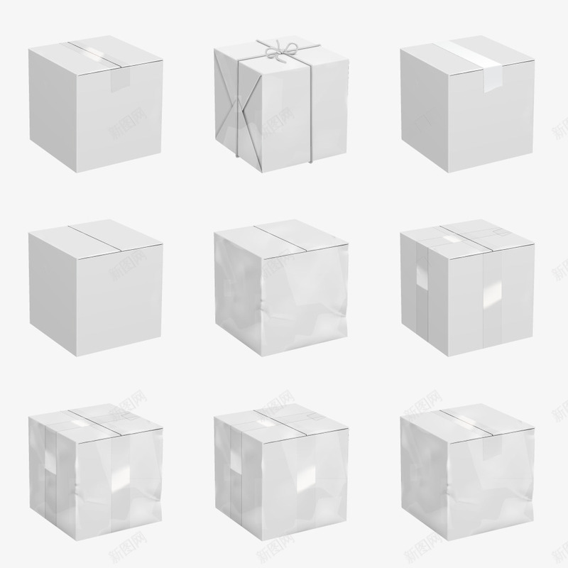 白色盒子矢量图ai免抠素材_新图网 https://ixintu.com 包装盒 白色 盒子 礼盒 矢量图