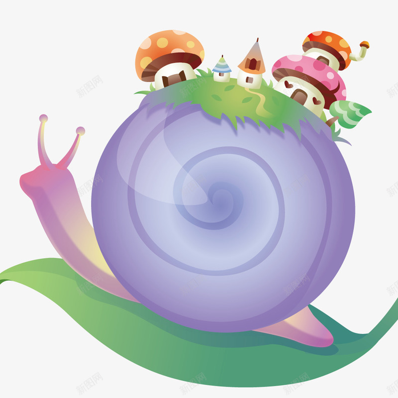 蜗牛和蘑菇房子矢量图ai免抠素材_新图网 https://ixintu.com 创意 建筑 房屋 矢量元素 矢量图 蘑菇 蜗牛 蜗牛的房子