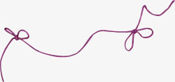 紫色蝴蝶结绳子素材