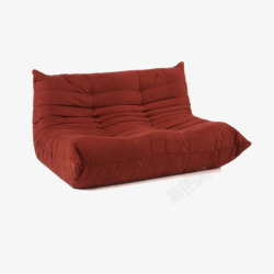 红色布艺休闲沙发素材