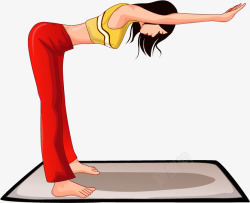 健身服卡通瑜伽人物高清图片