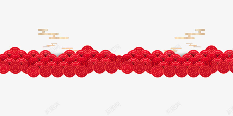 红色波浪云海插图底栏装饰png免抠素材_新图网 https://ixintu.com 云海插图 喜庆装饰 底栏装饰 波浪 红色 节日庆祝