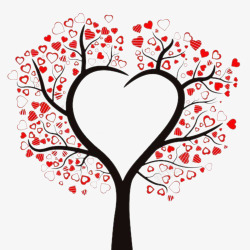 爱情树创意树LOVE枫叶创意爱心树高清图片