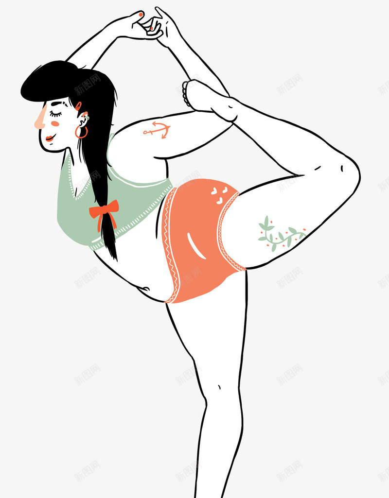 卡通版减肥的女人png免抠素材_新图网 https://ixintu.com 健身 免抠图 减肥 卡通人物 女人 效果图 装饰图